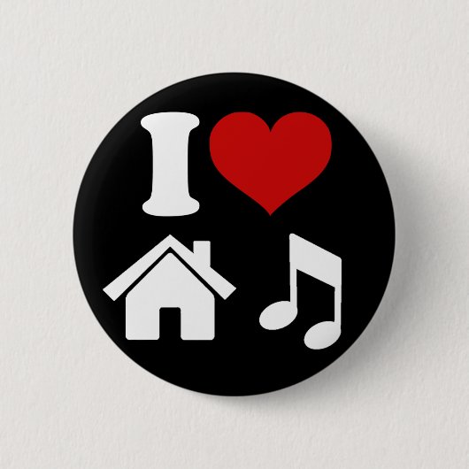 I Love House Music Button | Ibiza DJ Danspartij (Voorkant)
