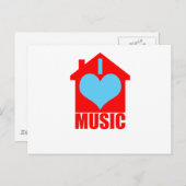 I Love House Music - Heart House Briefkaart (Voorkant / Achterkant)