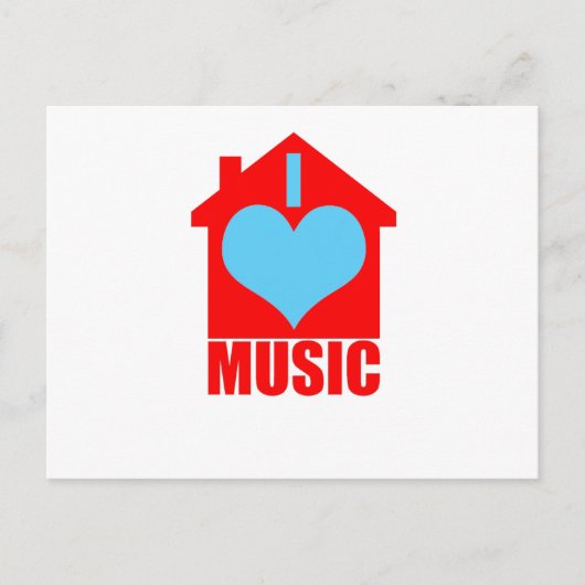 I Love House Music - Heart House Briefkaart (Voorkant)