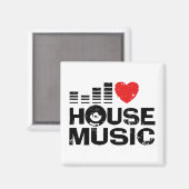 I Love House Music Magneet (Voorkant / Achterkant)