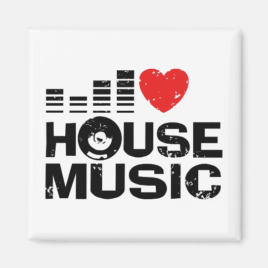 I Love House Music Magneet (Voorkant)