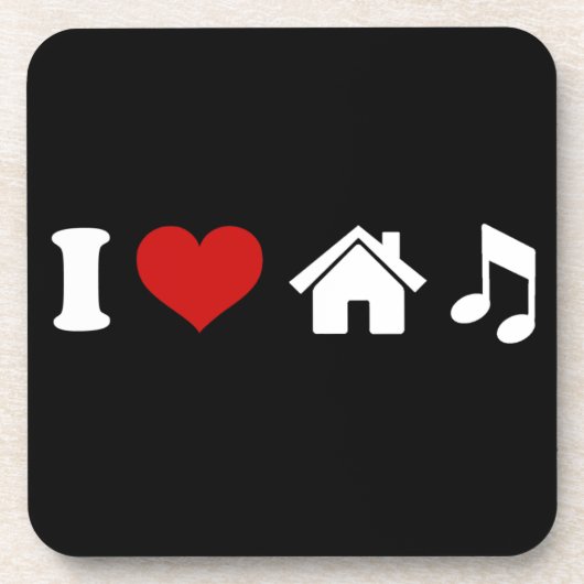 I Love House Music Onderzetter | Dans| Ibiza Party (Voorkant)