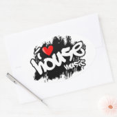 I Love House Music Ovale Sticker (Envelop)