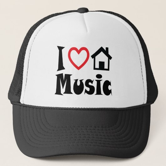 I Love House Music Pet Red Heart (Voorkant)