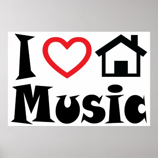 I Love House Music Poster (Voorkant)