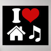 I Love House Music Poster | Ibiza Danspartij (Voorkant)