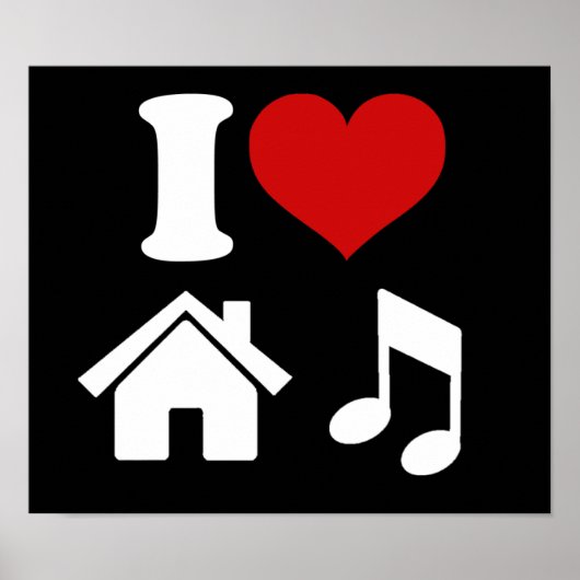 I Love House Music Poster | Ibiza Danspartij (Voorkant)