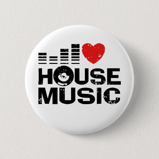 I Love House Music Ronde Button 5,7 Cm (Voorkant)