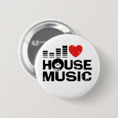 I Love House Music Ronde Button 5,7 Cm (Voorkant /achterkant)