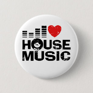I Love House Music Ronde Button 5,7 Cm