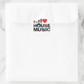 I Love House Music Ronde Sticker (Tas)
