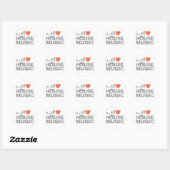 I Love House Music Ronde Sticker (Vel)