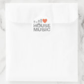I Love House Music Ronde Sticker (Tas)