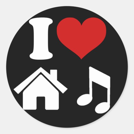 I Love House Music Sticker (Voorkant)