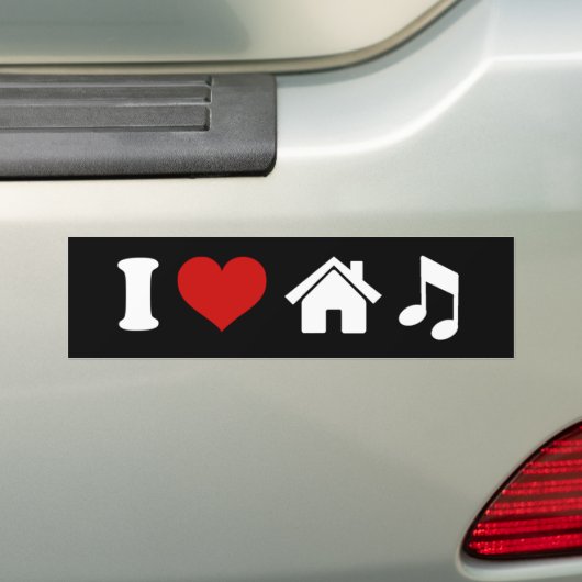 I Love House Music Sticker (Op auto)