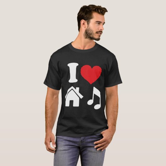 I Love House Music T-shirt (Voorkant volledig)