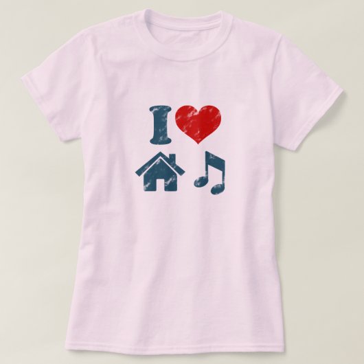 I Love House Music T-Shirt (Design voorkant)
