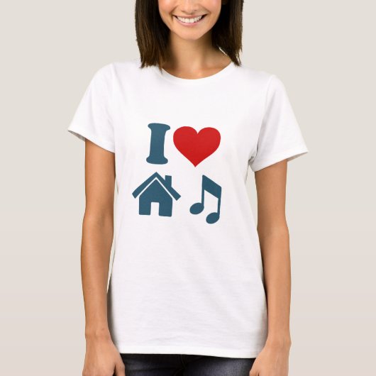 I Love House Music T-shirt (Voorkant)