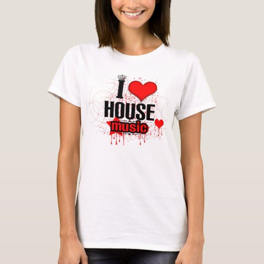 I Love House Music T-shirt (Voorkant)
