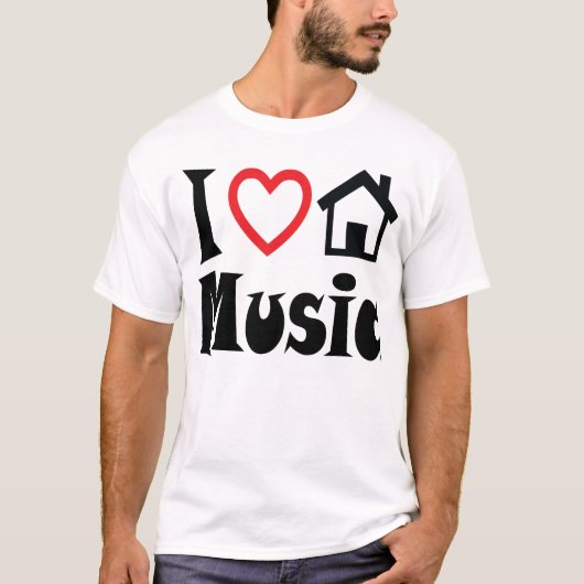 I Love House Music T Shirt Light (Voorkant)