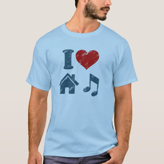 I Love House Music  T-Shirt | Muziekgeschenken (Voorkant)
