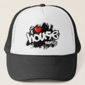 I Love House Music Trucker Pet (Voorkant)