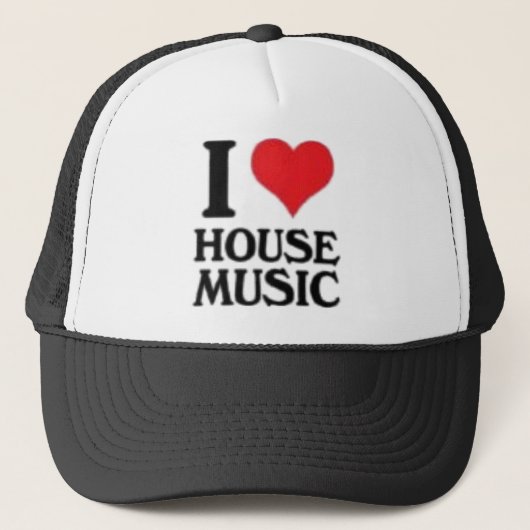 I Love House Music Trucker Pet (Voorkant)