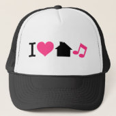I Love House Music Trucker Pet (Voorkant)