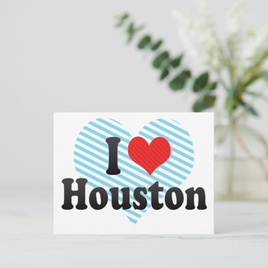 I Love Houston Briefkaart (Staand voorkant)