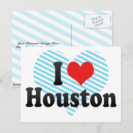 I Love Houston Briefkaart (Voorkant / Achterkant)