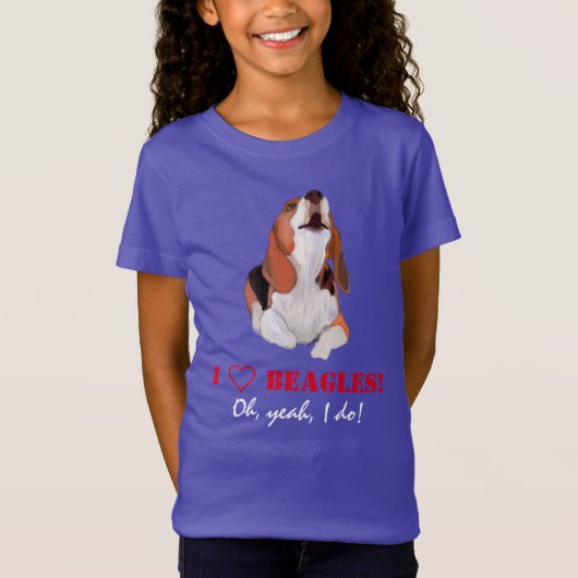 I Love Howling Beagles T-Shirt personaliseren (Voorkant)