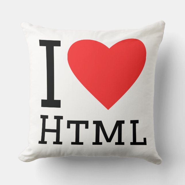 I love html kussen (Voorkant)