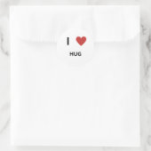 I Love Hug Ronde Sticker (Tas)