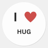 I Love Hug Ronde Sticker (Voorkant)
