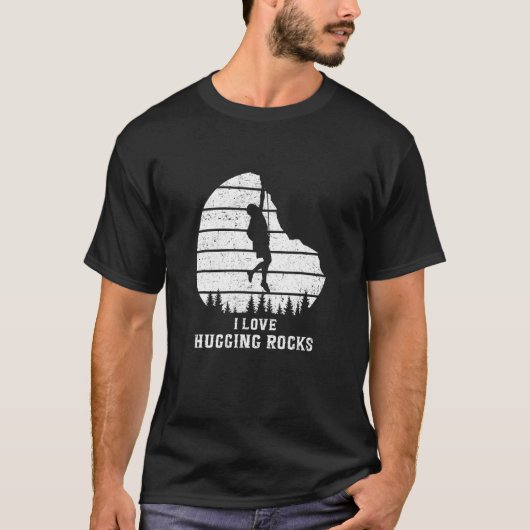 I Love Hugging Rocks Bouldering Rock Boulder Clima T-shirt (Voorkant)