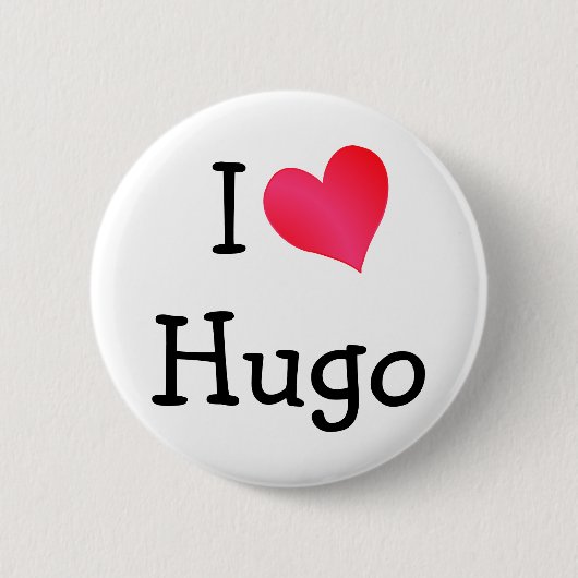 I Love Hugo Ronde Button 5,7 Cm (Voorkant)