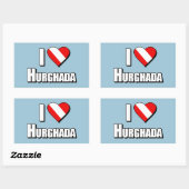 I Love Hurghada Diving Rechthoekige Sticker (Vel)