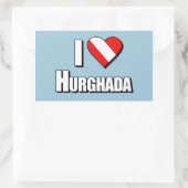 I Love Hurghada Diving Rechthoekige Sticker (Tas)