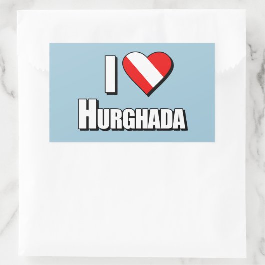 I Love Hurghada Diving Rechthoekige Sticker (Tas)