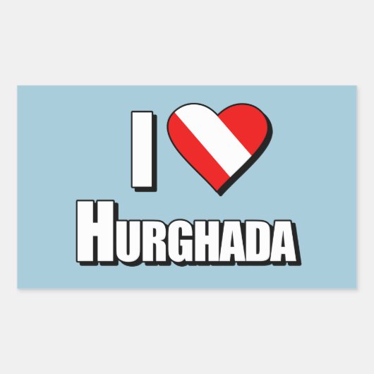 I Love Hurghada Diving Rechthoekige Sticker (Voorkant)