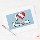 I Love Hurghada Diving Rechthoekige Sticker (Envelop)