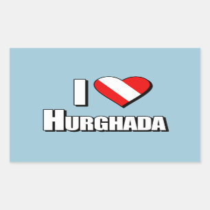I Love Hurghada Diving Rechthoekige Sticker