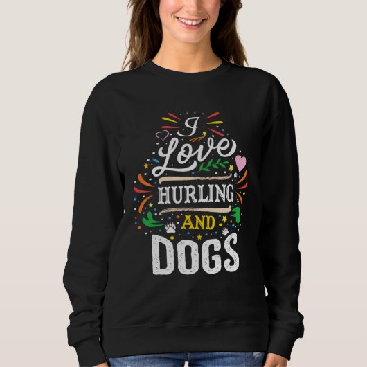 I Love Hurling And Dogs Christmas Trui (Voorkant)
