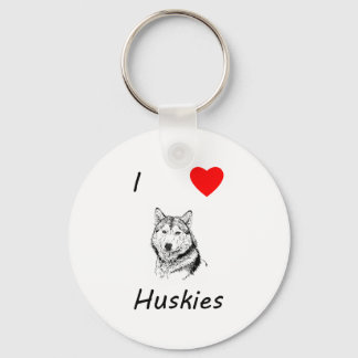 I Love Huskies Sleutelhanger
