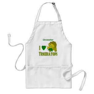 I Love (I Heart) Triceratops Cute Dinosaur Standaard Schort
