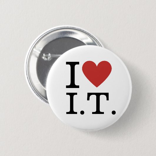 I ❤️ Love I.T. CUSTOMIZABLE Pins Ronde Button 5,7 Cm (Voorkant /achterkant)
