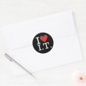 I ❤️ Love I.T. Informatie Tech Personeel CUSTOM Ronde Sticker (Envelop)