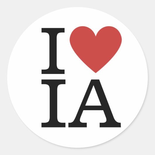 I ❤️ Love IA Interne Audit Personeel CUSTOM Ronde Sticker (Voorkant)