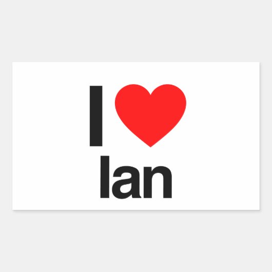 i love ian rechthoekige sticker (Voorkant)