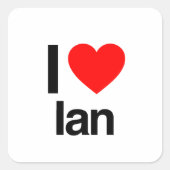 i love ian vierkante sticker (Voorkant)